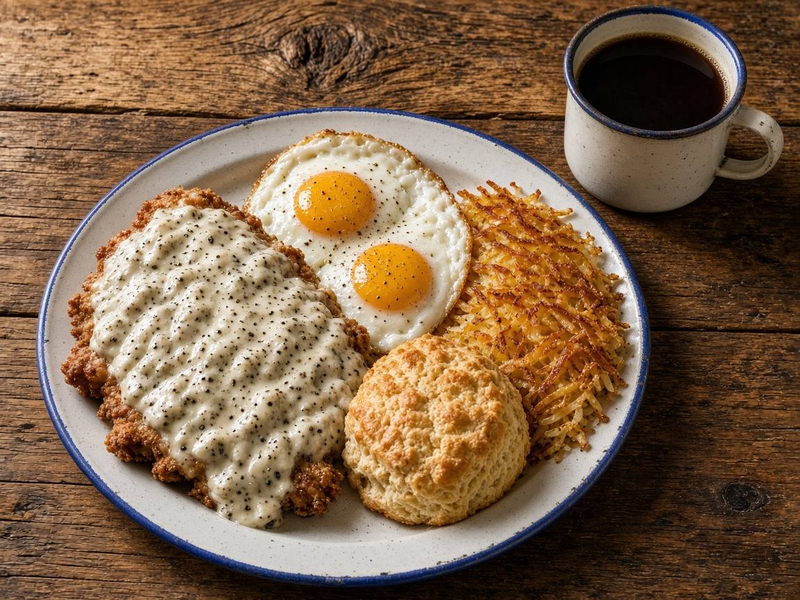 Chicken fried steak breakfast